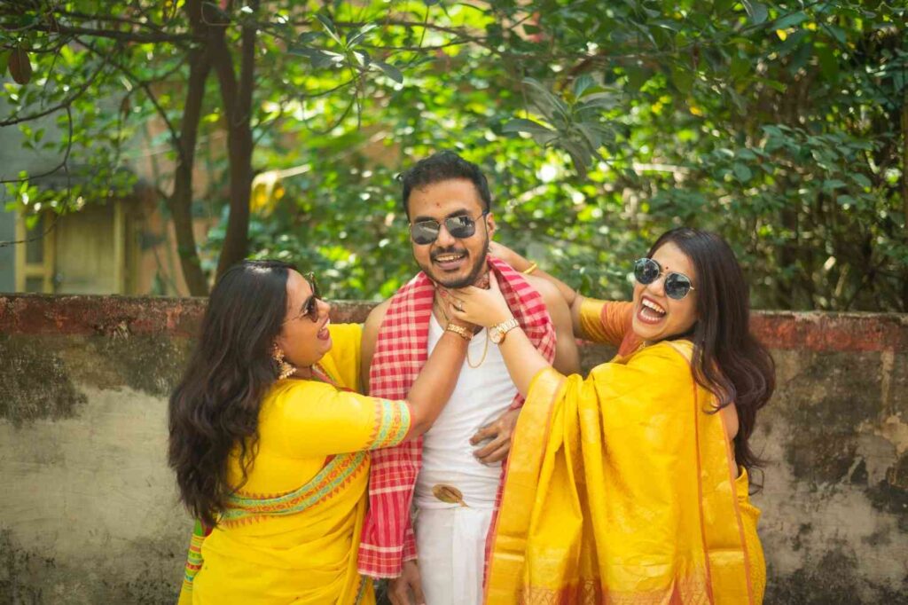 Group poses for photoshoot